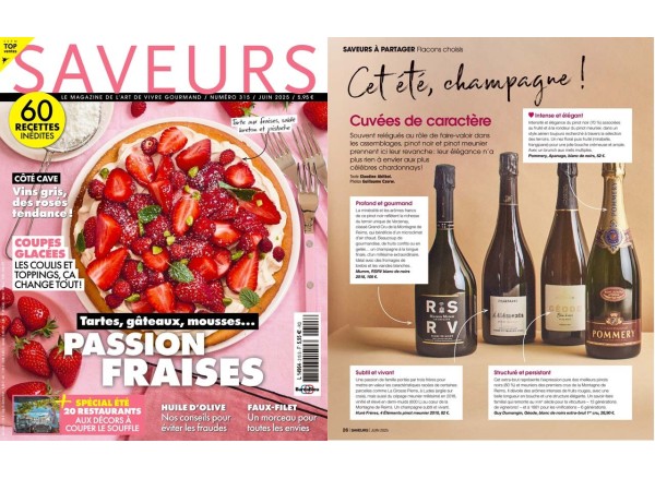 Champagne Guy Dumangin à l’honneur dans le magazine Saveurs